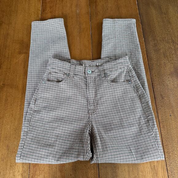 American Eagle Dark Academia High Waisted Houndstooth Mom Jeans Stretch Sz 0 - Picture 8 of 16